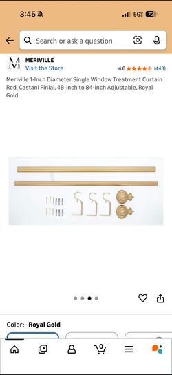 Meriville 1-Inch Diameter Single Window Treatment Curtain Rod