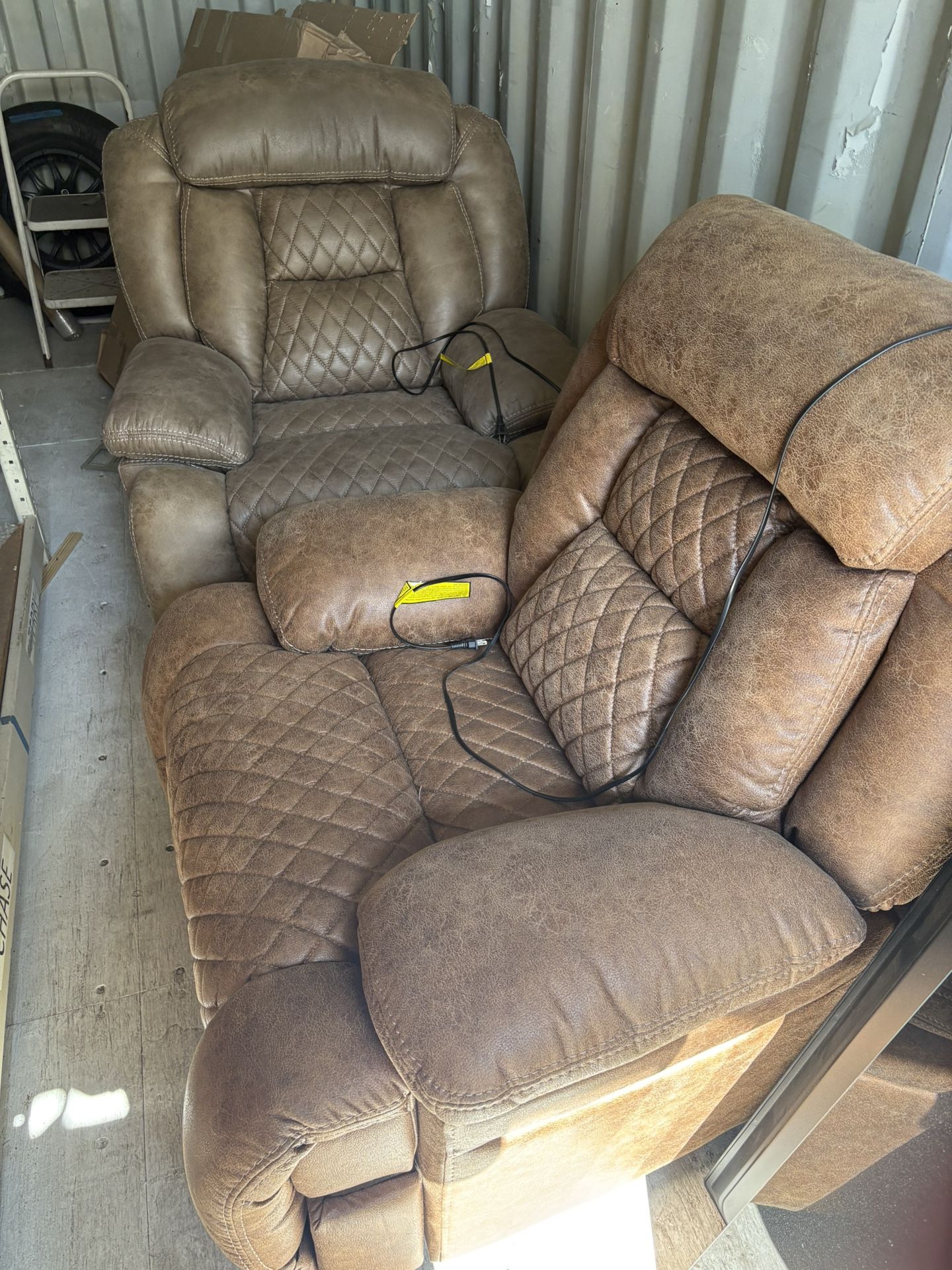 Two Electric Recliners, Like New, Slightly Different Colors