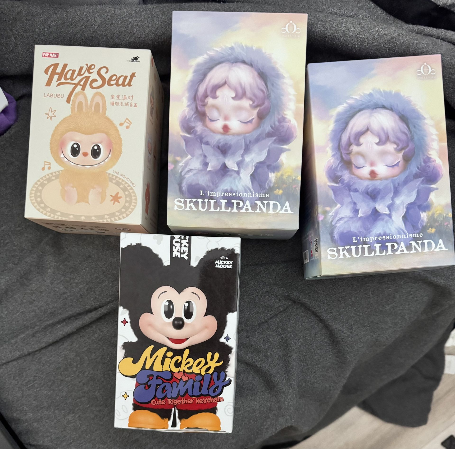 Popmart Genuine Authentic Labubus, SkullPandas,and Disney Plush keycahins