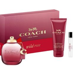 Este es un set de regalo de perfume Coach Wild Rose. 
