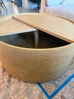 West elm storage drum coffee table
