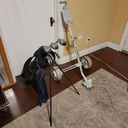 CP5 Righty Golf Club Set & Bag Boy Lite Foldable Golf Cart