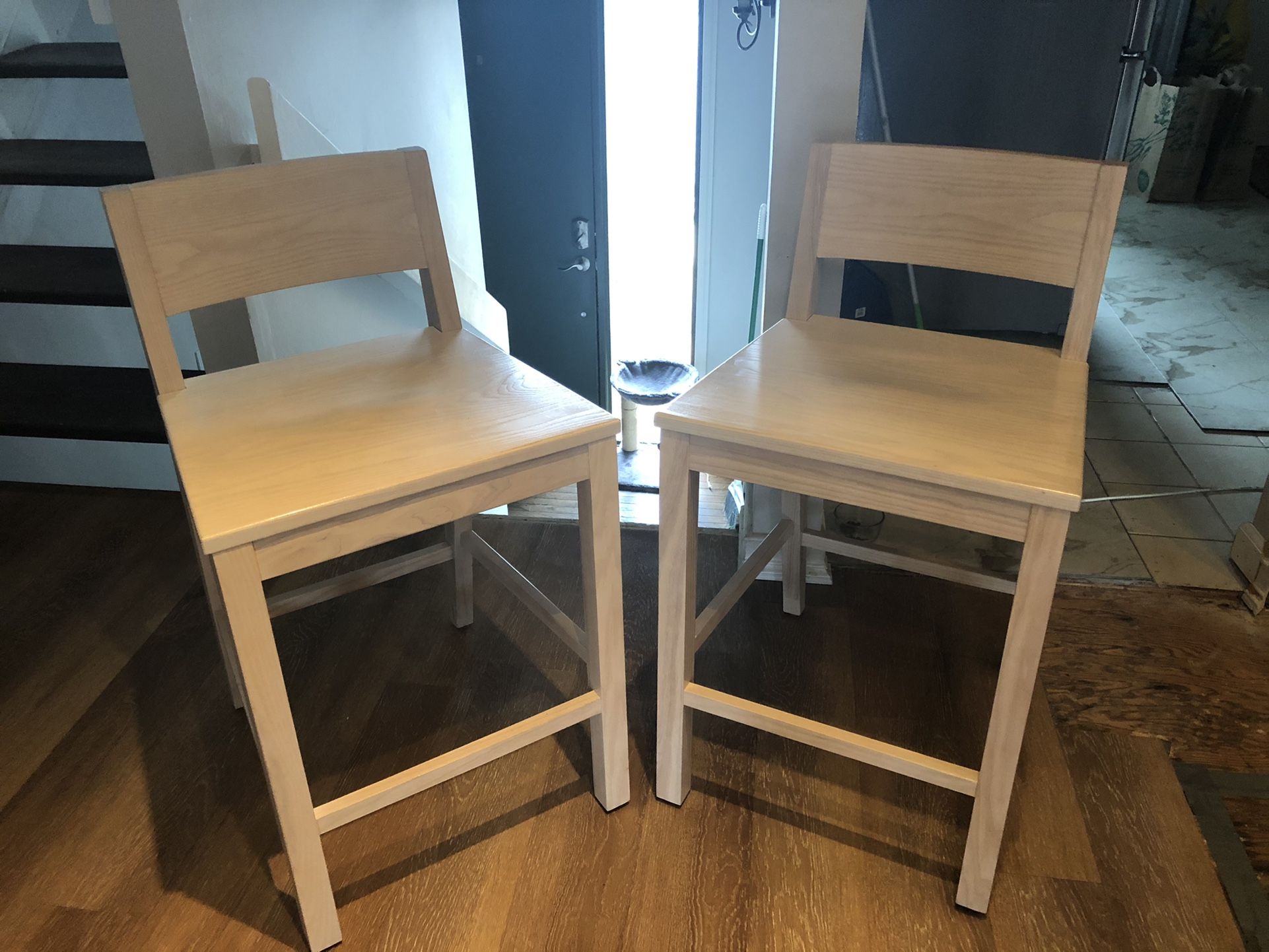 Afton Counter Stools With Wood Seat In Sand (Made In USA!)