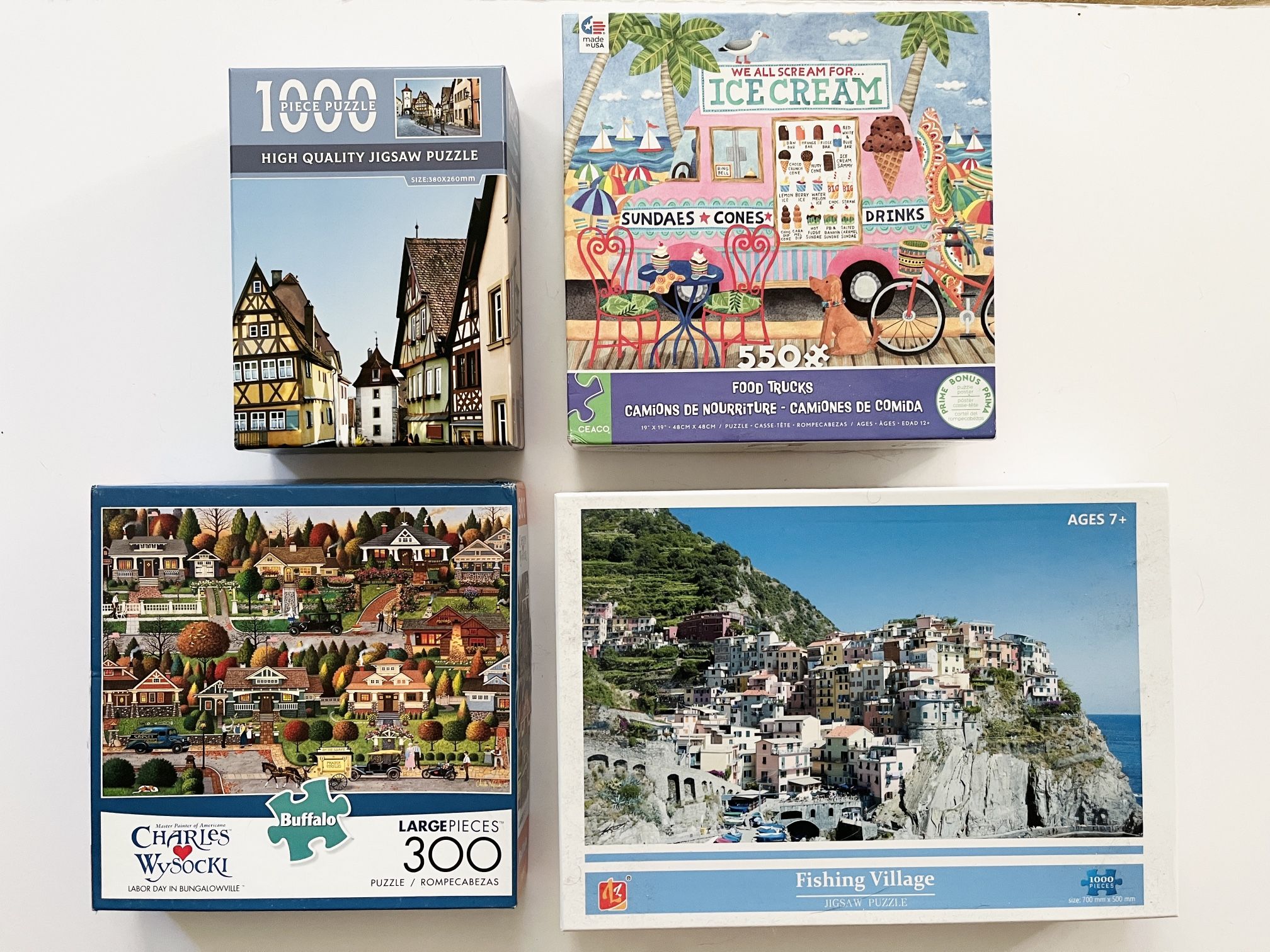 Travel Jigsaw Puzzles - Lot Of 4 Puzzle Games - Europe Italy Germany