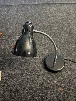 Vintage Adjustable Gooseneck Desk Lamp (Black Metal)