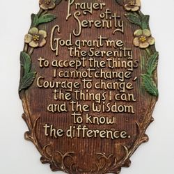 Serenity vintage plaque sirocco wood faux 9 x 6 Multi Products Inc USA made