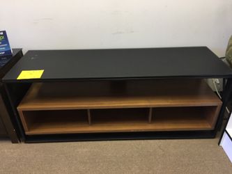 TV STAND 65” GLASS and WOOD