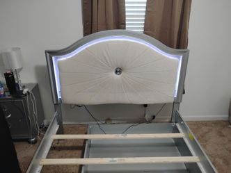 Full Bed Frame with LED Headboard