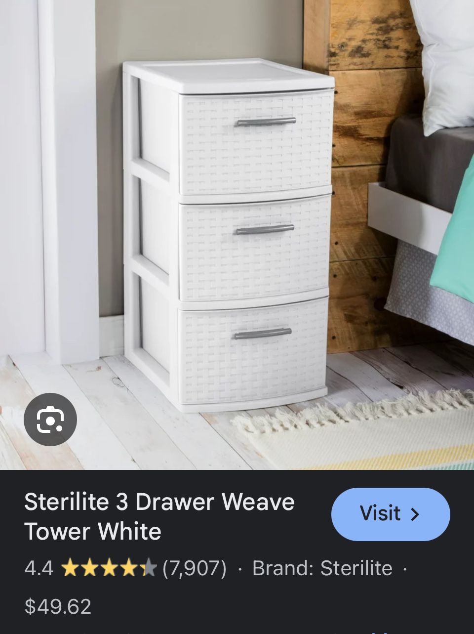 White 3 Drawer Storage Tower