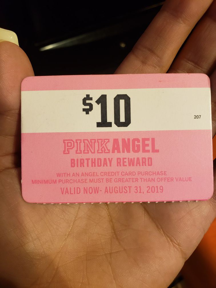 Pink VS $10 Birthday Reward
