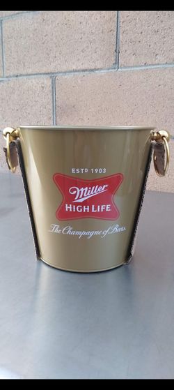 MILLER HIGH LIFE BUCKET . DODGERS & ANGELS BOBBLEHEADS AVAILABLE. ( ALSO PLENTY OF NEON SIGNS / LIGHTS AVAILABLE FOR SALE ) TAP HANDLES AVAILABLE
