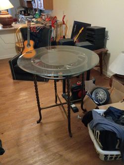 Heavy Duty Glass. Round Table. Nice Condition. ,, 25 dollars. Thanks