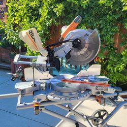 Ridgid Amp 12 in. Corded electric Sliding Miter Saw  Whit Universal Mobile Miter Saw Stand 