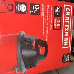 New - CRAFTSMAN CMXEVBE17250 2.5 Gallon 2.5 Peak HP Wet Dry Vac, Portable Shop Vacuum Wet and Dry with Filter Bag, Hose and Attachments for Cleaning i