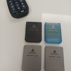 Playstation 2 Memory Cards & DVD Remote