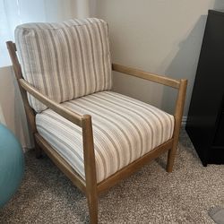 Wood Arm Accent Chair Cream Stripe - Target Threshold™ designed with Studio McGee