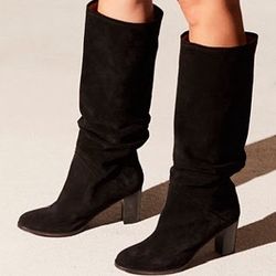 Free People Tall Black Suede Boots Size 37 / 6.5-7 Women’s 