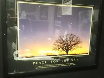Reach For The Sky Glass Framed Pic