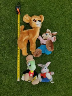 Vintage Disney Stuffed Animals -Bambi, Jimmy Cricket, Brer Rabbit