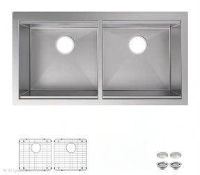 Glacier Bay
Professional Zero Radius 36 in Undermount Double Bowl 16 Gauge Stainless Steel Workstation Kitchen Sink