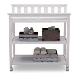 Delta Children Flat Top Changing Table with Wheels and Changing Pad