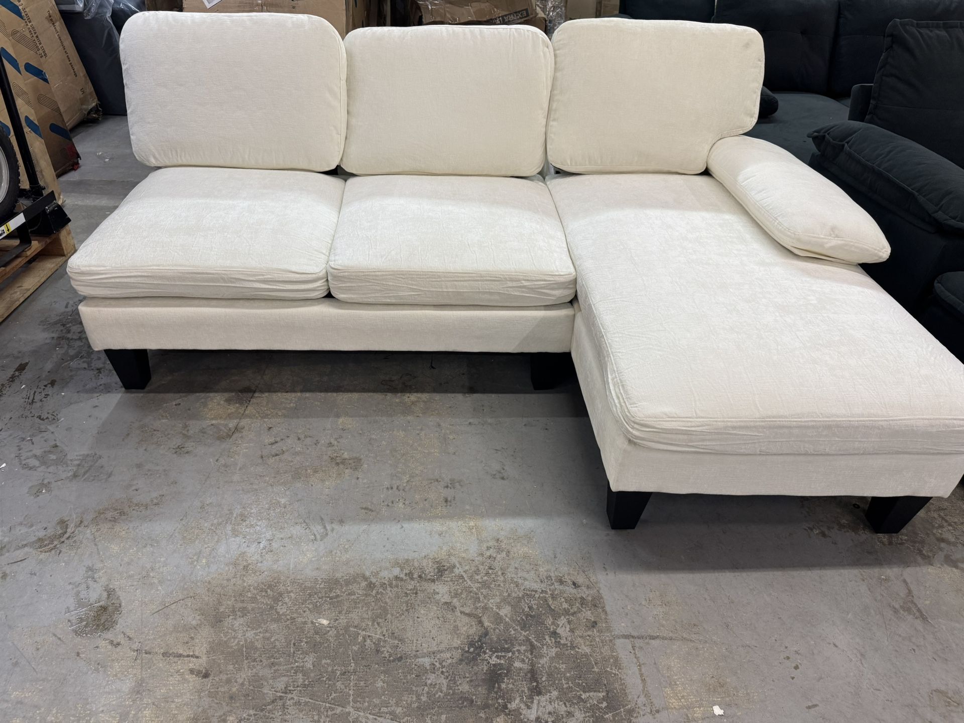 White Small Sectional New 