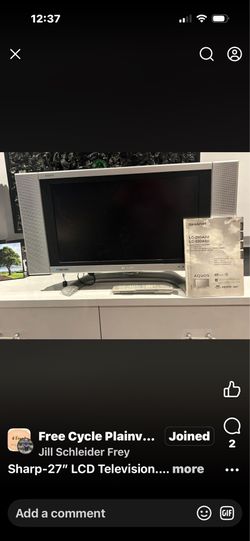 TV- LCD Sharp TV - not a smart TV - excellent  condition and sound-  remote control and manual included - pick up in Plainview. - free