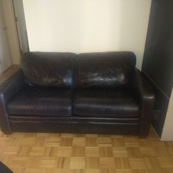 Real Leather Couch With Pull Out Bed