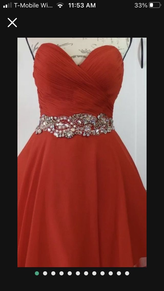 Blush by Alexia Short Party/Cocktail Prom Dress Red Strapless Sweetheart Size: 8