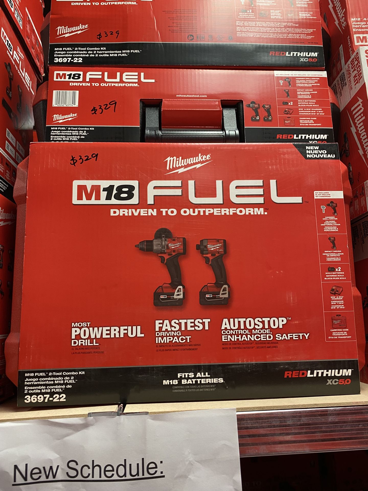 Milwaukee M18 FUEL 18V Lithium-Ion Brushless Cordless Hammer Drill and Impact Driver Combo Kit (2-Tool) with 2 Batteries