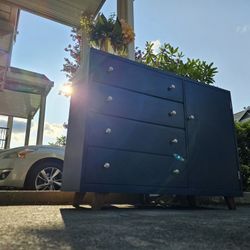 MARVELOUS Modern Blue Dresser Cabinet TV Stand 4 Drawers