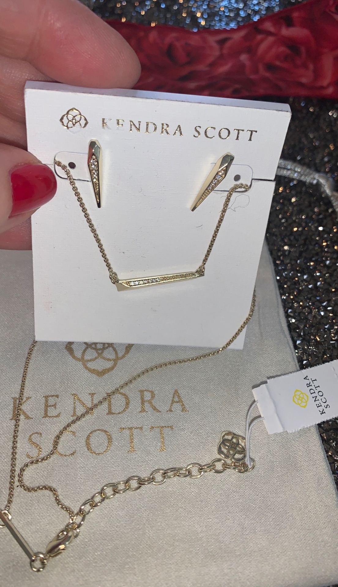 Kendra Scott Elliot set (earrings +necklace), New