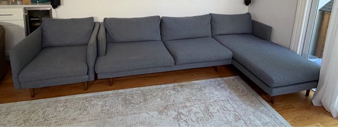 Gray Sectional Sofa with Chaise Lounge