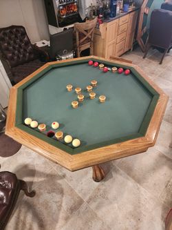 Solid Oak Game Table, Bumper Pool Table,Poker Table