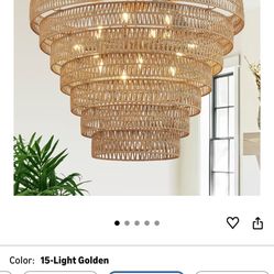 Boho/Rattan Chandelier Light