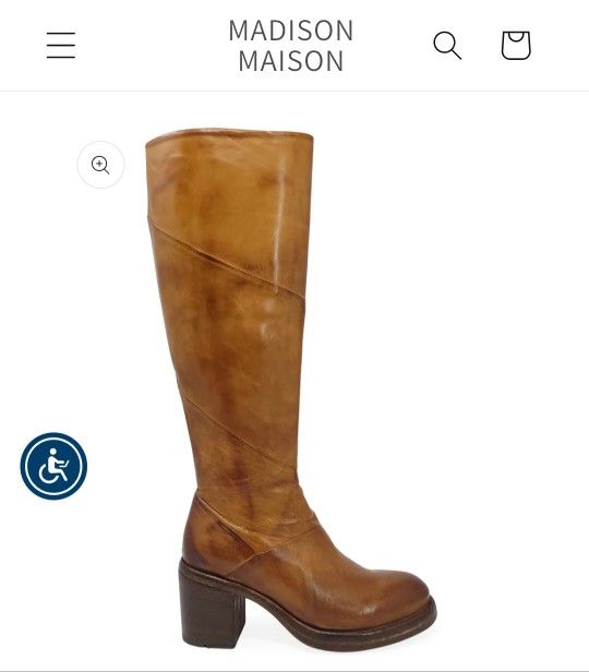 Madison Maison Brown Leather Platform Knee High Boot

