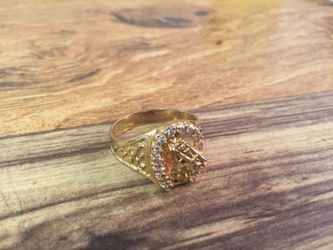 Men's Cubic Zirconia Horse Shoe Ring Size 9