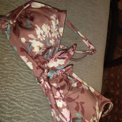 Shein Cheeky Bikini Bottom With Matching Tie At The Neck Bikini Top