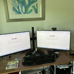 2 ViewSonic 24" 1080p IPS Monitors with Stand