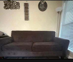 brown velvet sofa in new condition 82"x36" Neat and cleaned sofa Pet and smoke free house