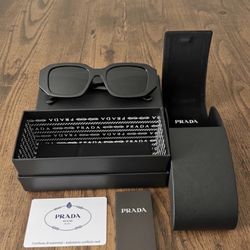 Prada PR17WS 1AB5S049 Women's Sunglasses 49 mm Black / Dark Grey Lens