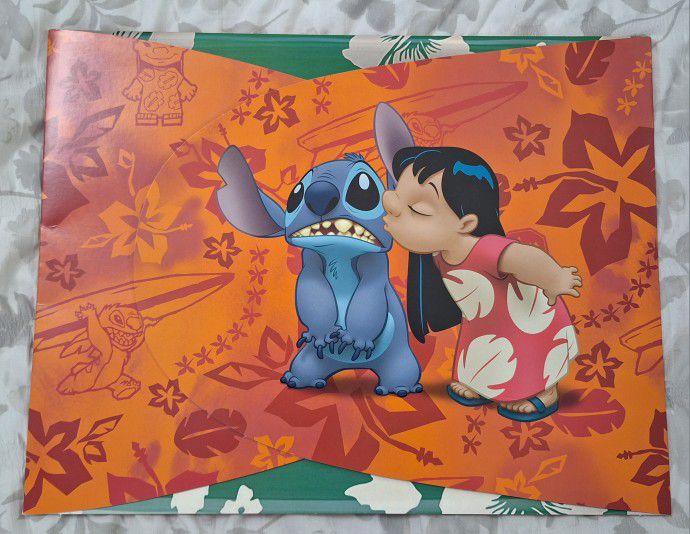 Disney Store Exclusive Lilo And Stitch Set Of 5  Lithographs With Matching Frames