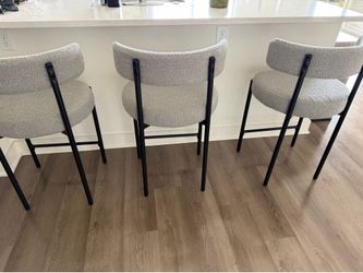 Bar Stools, 24'' Grey Bar Stools Set of 3