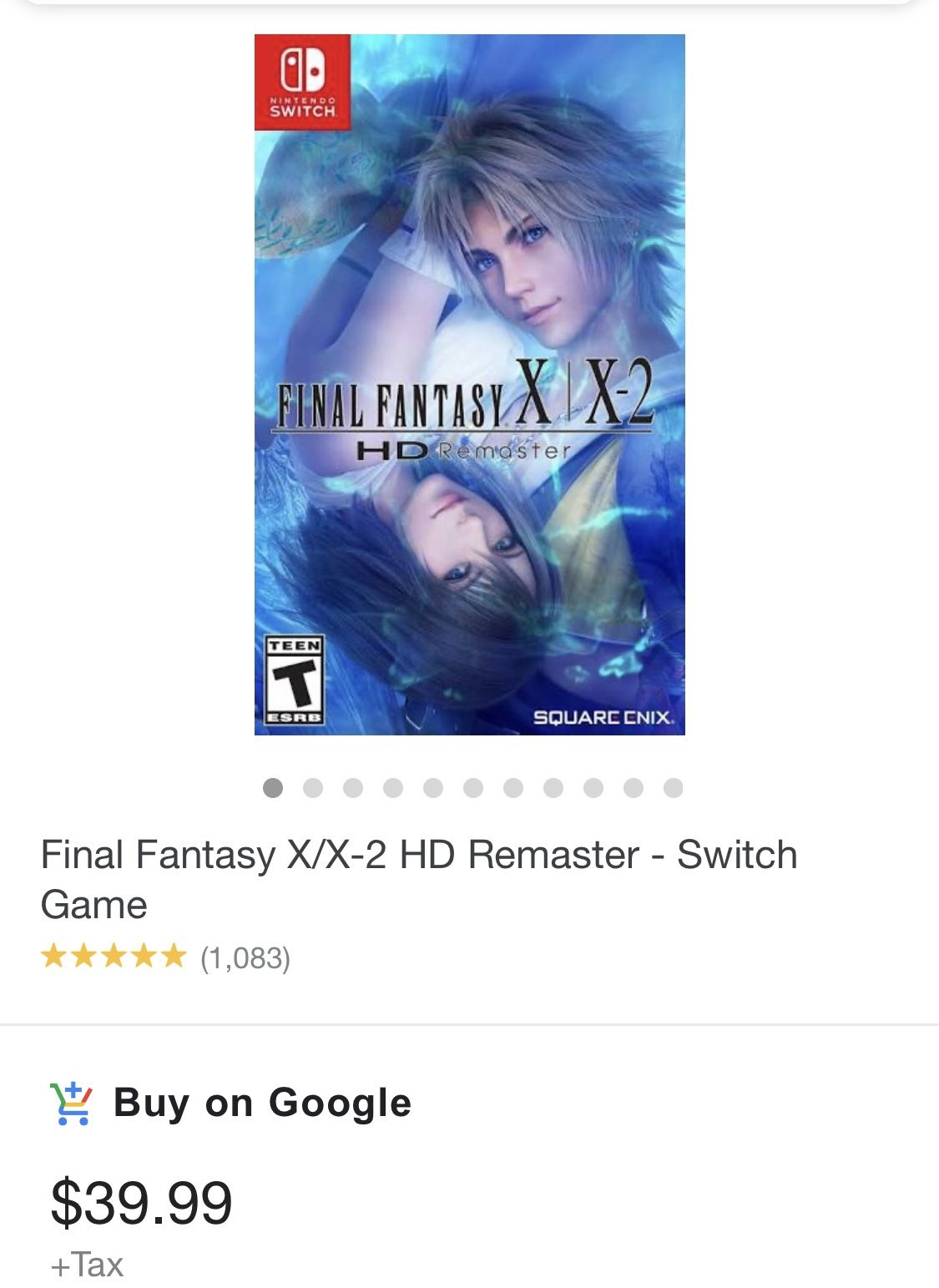 Final Fantasy X/X-2 Remaster Nintendo Switch