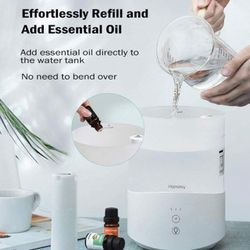 Cool Mist Humidifier 2.5L, Essential Oil Diffuser with 7-ColCool Mist Humidifier 2.5L, Essential Oil Diffuser with 7-Colour Mood Lights, Auto Shut off
