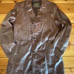 Vintage men's Reed sportswear leather coat. Size large tall. Cocoa