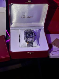 GRA Moissanite Watch Silver Skeleton Carti