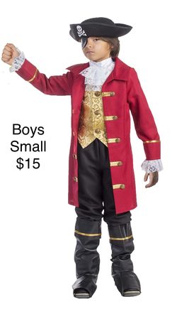 Boys Pirate Costume Small Halloween / Disfraz de Pirata Niños