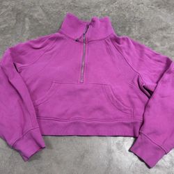 pink lululemon cropped scuba M
