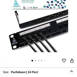 24-Port CAT6 Patch Panel (Punchdown) – Brand New Panel de Parcheo CAT6 de 24 Puertos (Punchdown) – Nuevo